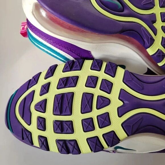 NEW Nike Air Max 97 Hornets Summit White/Purple/Teal CI7388-101 Womens US8 - Picture 11 of 12